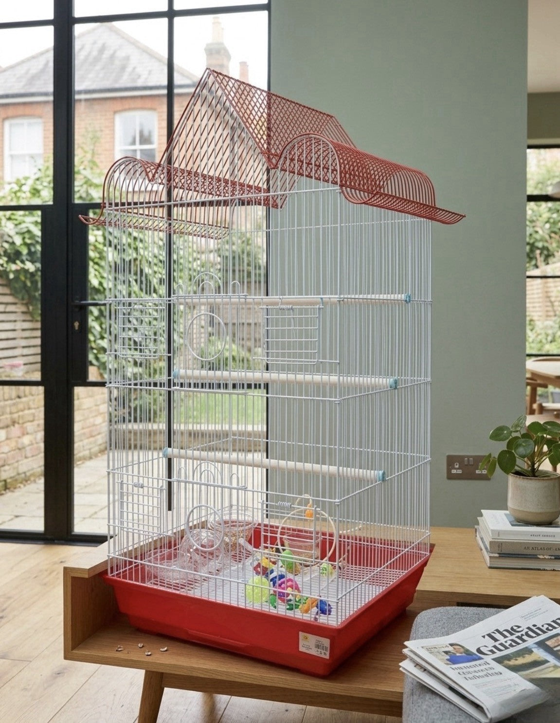 Large Metal Bird Cage – Spacious Tall Design for Small Birds