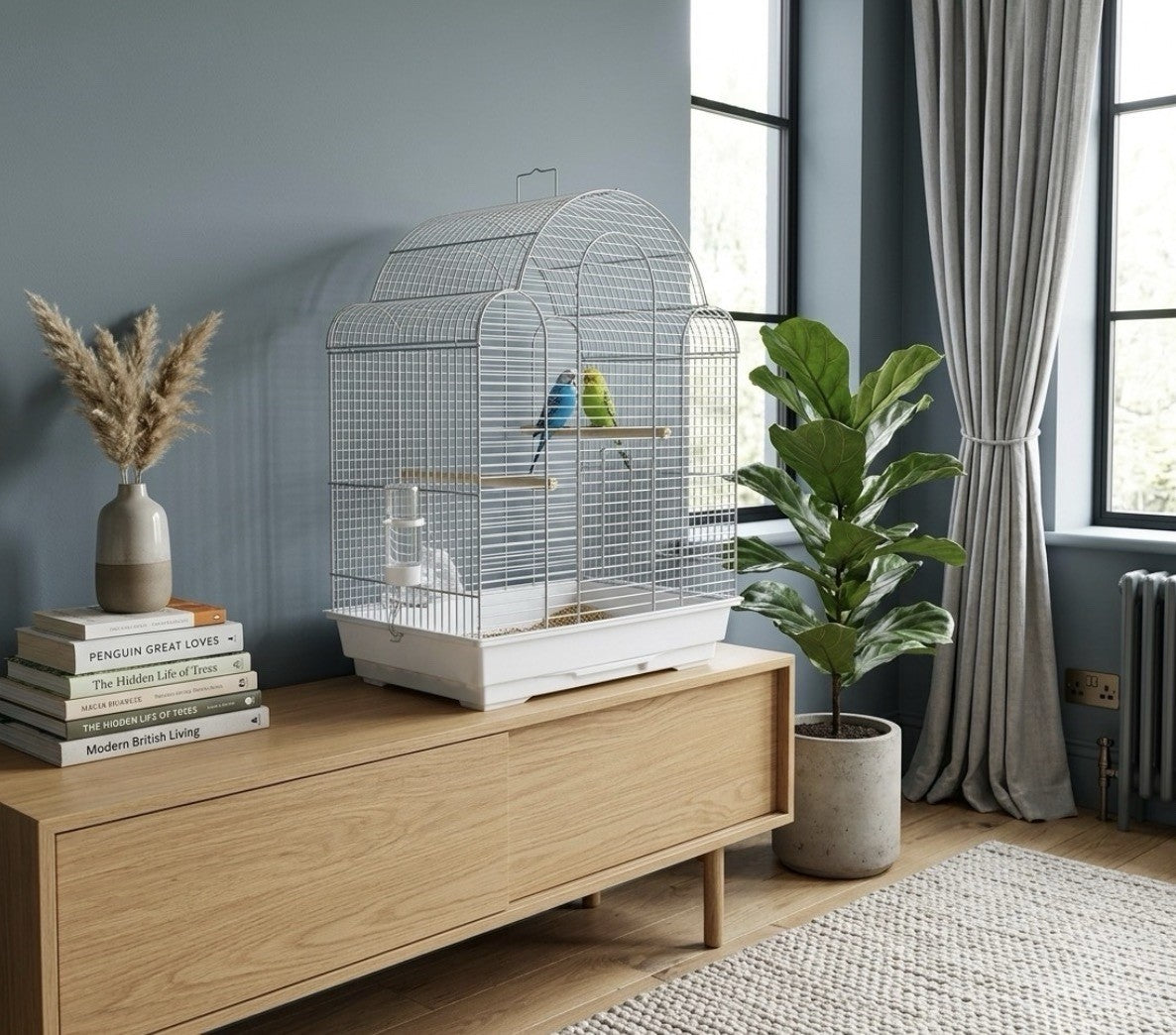 Spacious Bird Cage with Perches &amp; Tray – Budgie Finch Canary Home